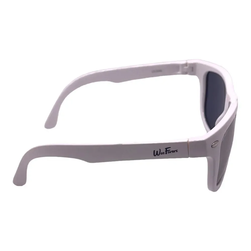 Wee Farers White Polarized Sunglasses with Mirrored Pink Lens